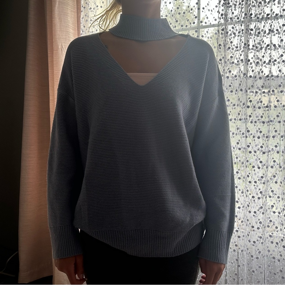 Windsor Gray Cowl Neck Sweater with Soft Knit